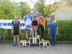 Paul Groß PSV 1893 Forst e.V., Malte Maschke Frankfurter RC 90 e.V., Paul Wirbeleit  RSG Sprinter Fredersdorf e.V. (v.l.)