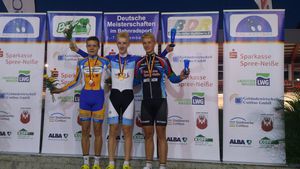 2000 m Einerverfolgung - Gold für Bastian Flicke, vor Felix Groß und Richard Banusch